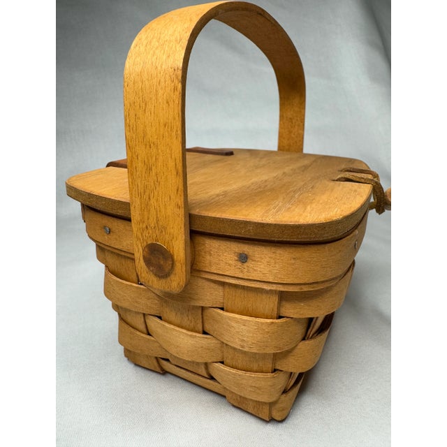 Arts & Crafts Longaberger Handwoven Lidded Basket For Sale - Image 10 of 12