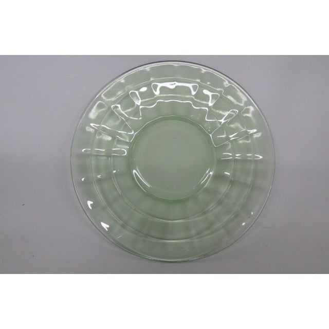 Anchor Hocking Early 20th Century Anchor Hocking Uranium Depression Glass Plates Block Optic Green - 6pc For Sale - Image 4 of 13