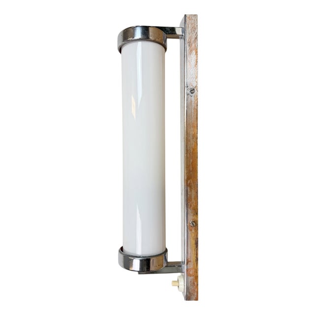 Vintage Art Deco Wall Light with Opal Glass, 1930s For Sale