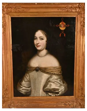 French School Artist, Portrait of Margueritte De Boutteville, 1659, Oil on Canvas, Framed
