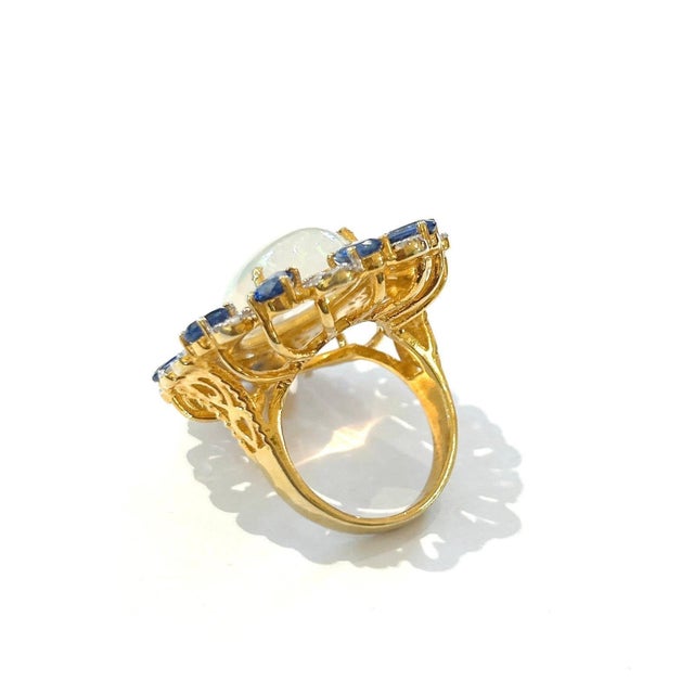 Bochic "Orient" Vintage Sapphire, Diamonds & Multi Gem Ring Set 18K & Silver For Sale - Image 14 of 18