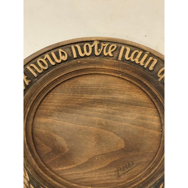 French Provincial French Carved Wood Bread Platter, Signed For Sale - Image 3 of 7
