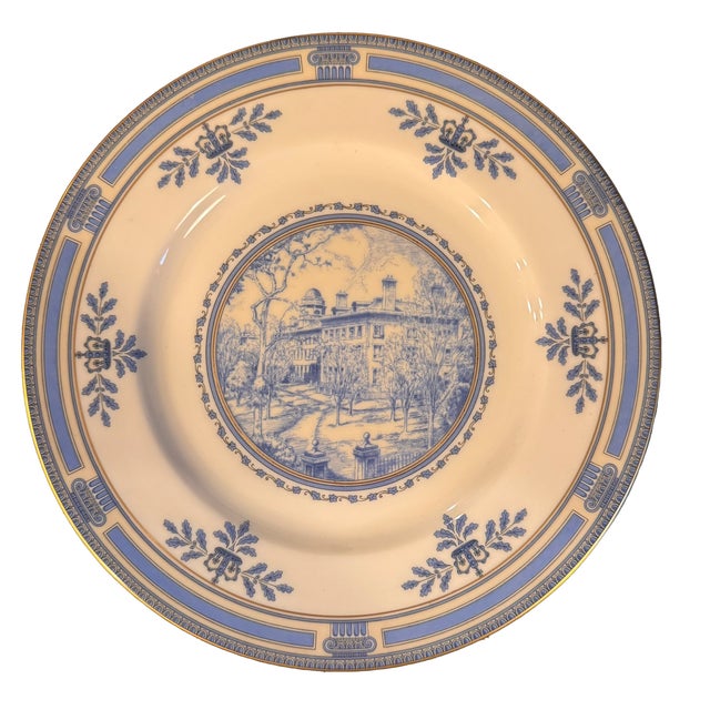 Ceramic Lenox Columbia University Bone China Dinner Plates – Circa 1932- Set of 5 For Sale - Image 7 of 12