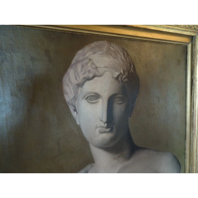 Gray Mid 19th Century Neoclassical French Painting in Giltwood Frame For Sale - Image 8 of 13