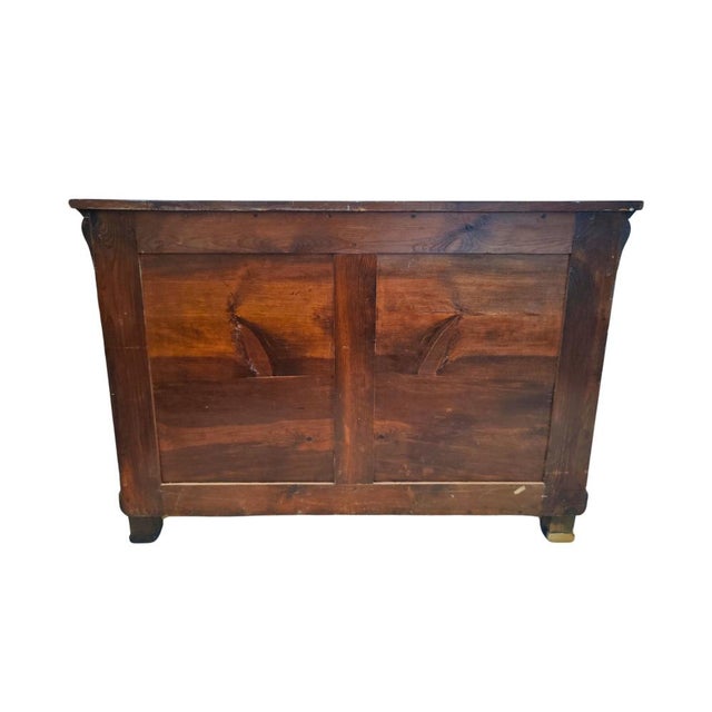 Brown 19th Century Large Biedermeier 4-Drawer Walnut Chest of Drawers For Sale - Image 8 of 12