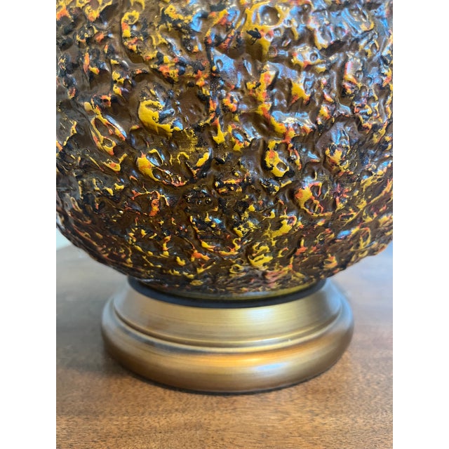 Orange 1970s Royal Haeger Orange Texture Globe Lamps - A Pair For Sale - Image 8 of 18