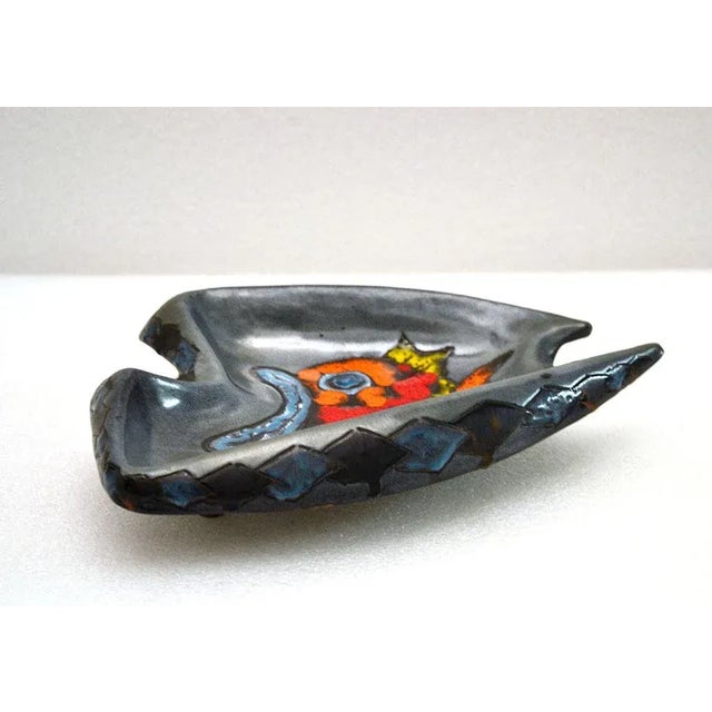 Blue Glazed Ceramic Italian Fish Centerpiece, 1960s For Sale - Image 8 of 8