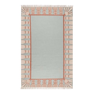 Part & Parcel Goods Wool Tassel Rug, 9' x 12', Sky Blue, Topaz and Eggshell For Sale