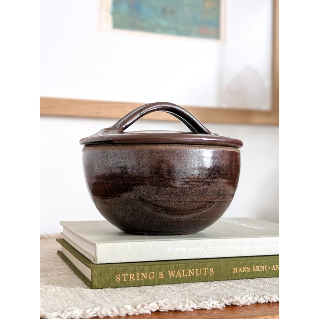 Tenmoku Ceramic Lidded Pot by Henry Hammond, 1950s For Sale - Image 6 of 14