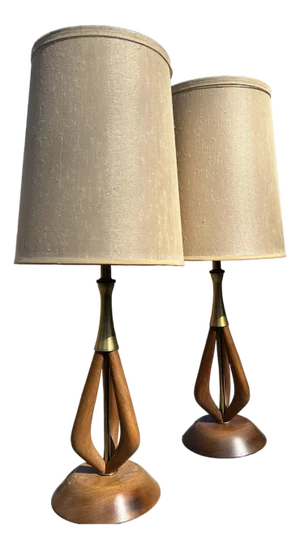 Vintage Mid Century Modern Designer Laurel Lamp Company Pair of Table Lamps Lighting