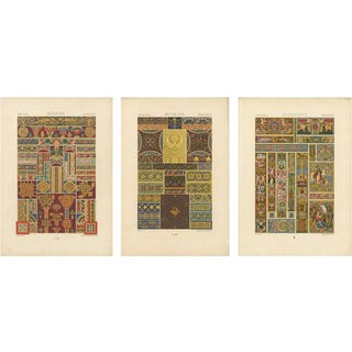 After Albert Racinet, Medieval & Renaissance Ornament, 1873, Lithograph, Set of 3 For Sale
