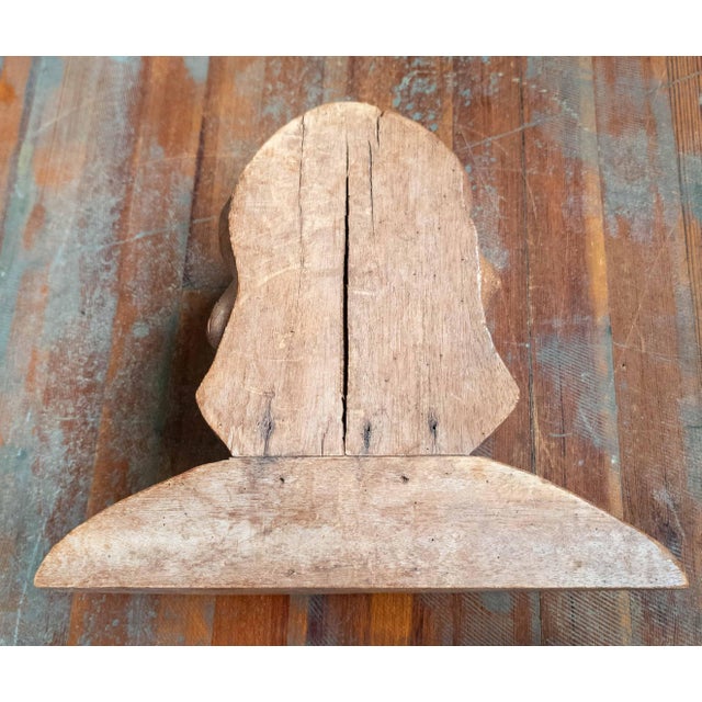 19th Century or Earlier Folk Art Carved Bearded Figure Head in Oak, North Wind Sea God For Sale - Image 14 of 16