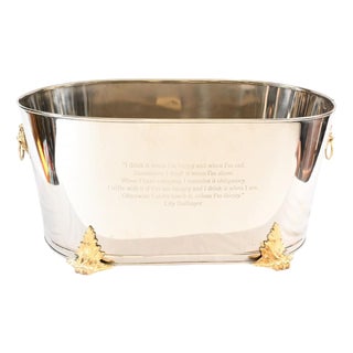 Large Napoleon Bonaparte Silver Plate Champagne Bucket For Sale