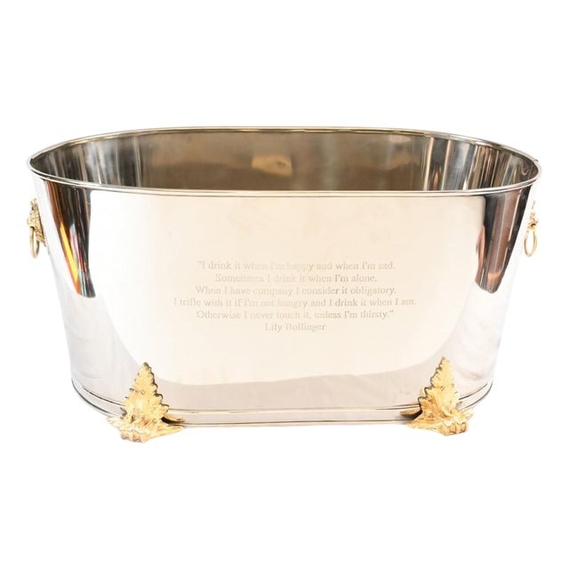 Large Napoleon Bonaparte Silver Plate Champagne Bucket For Sale