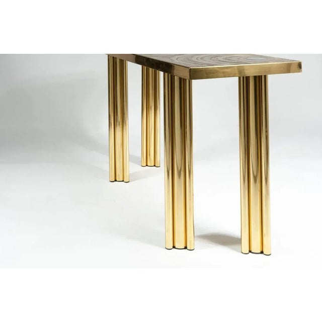 Consoles in Etched Brass and Labradorite from VDL, 1980s, Set of 2 For Sale - Image 6 of 11