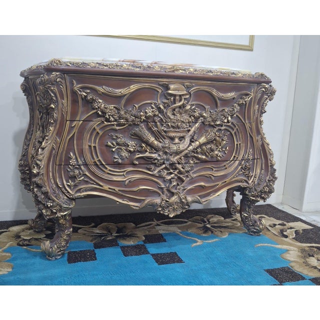 Vintage French Louis XV Bombe Commode For Sale In Orlando - Image 6 of 6
