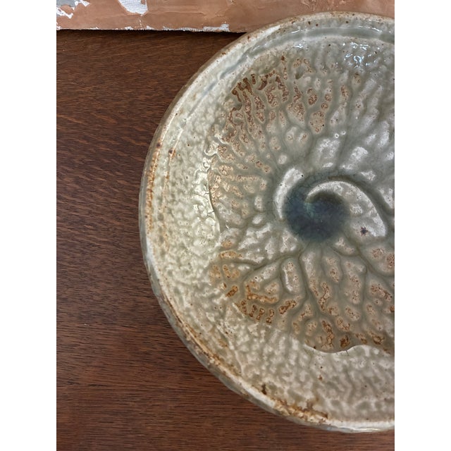 Green Vintage Green Studio Ceramic Pottery Bowl For Sale - Image 8 of 11