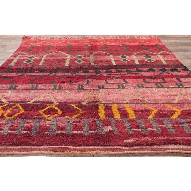 Red Vintage Rehamna Moroccan Rug, 05'03 X 07'08 For Sale - Image 8 of 9