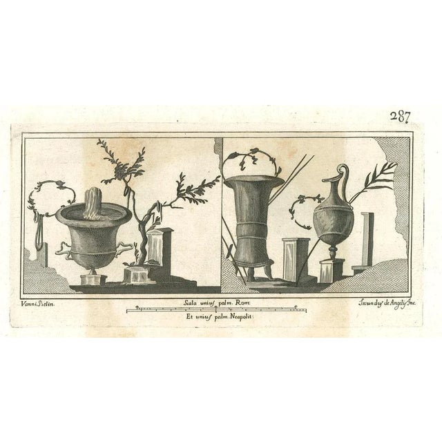 Antiquities of herculaneum exposed, original etching from the end of the 18th century, made by various old masters. Good...