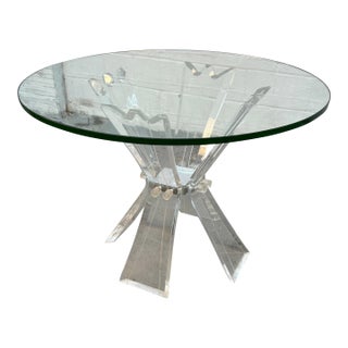 Mid 20th Century Hollywood Regency Style Lucite and Glass Dining Table For Sale