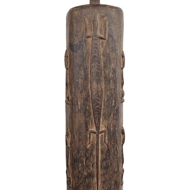 Lg Vintage Unique Dogon Hand Carved Wooden Box Mali 32" H For Sale - Image 9 of 9