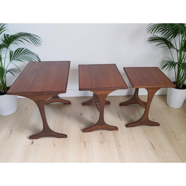 Brown Mid-Century Modern Teak Fresco Nesting Tables from G Plan, 1960s, Set of 3 For Sale - Image 8 of 16