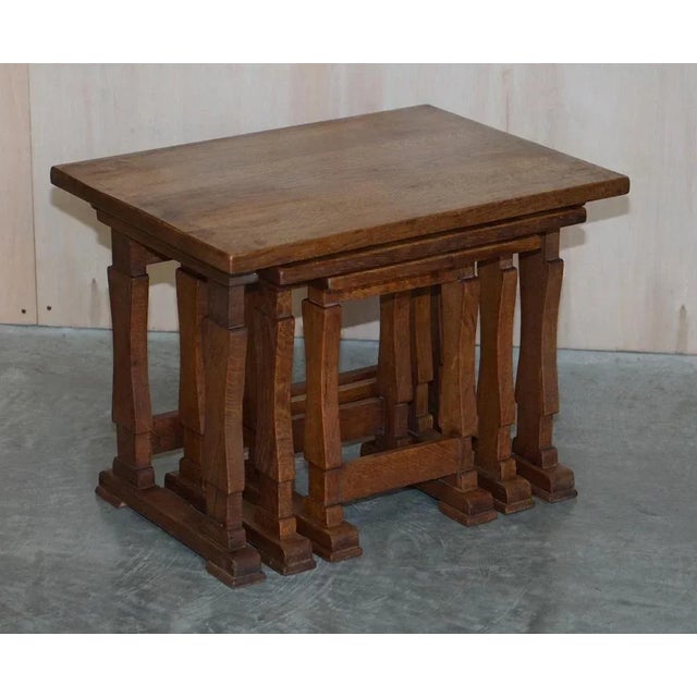 English Oak Nesting Occasional Tables, Set of 3 For Sale - Image 3 of 17