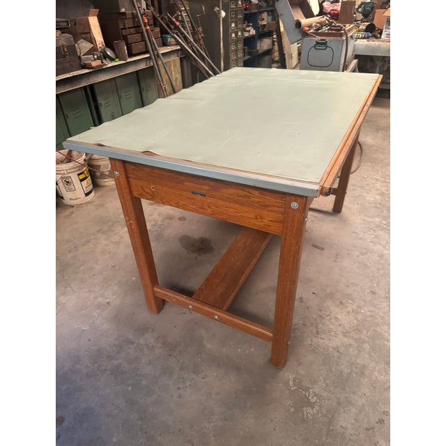 1960s Vintage Solid Oak Mayline Drafting Table With Topper For Sale - Image 12 of 14
