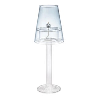 Dauphine Table Lamp with 3 oz Votive Oil Lamp, Corydalis Blue For Sale