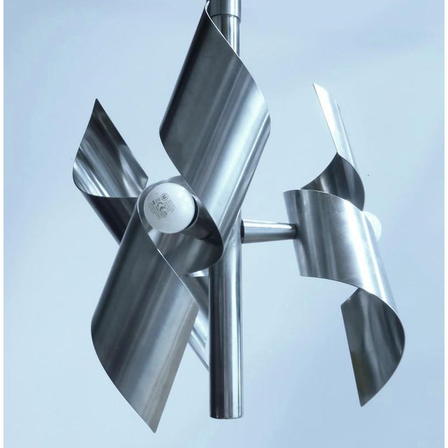 Space Age Stainless Steel Chandelier, 1960s For Sale - Image 4 of 14