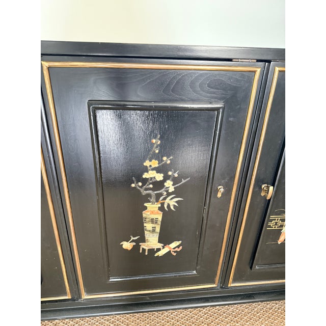 Wood 1970s Mastercraft Handcrafted Chinoiserie Chest For Sale - Image 7 of 13