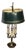 Antique French Bouilette Brass and Metal Shade 3-Light Table Lamp, 1930s For Sale