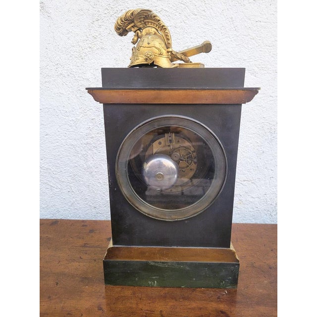 Gold 19th Century Clock with Warrior Helmet in Bronze For Sale - Image 8 of 18