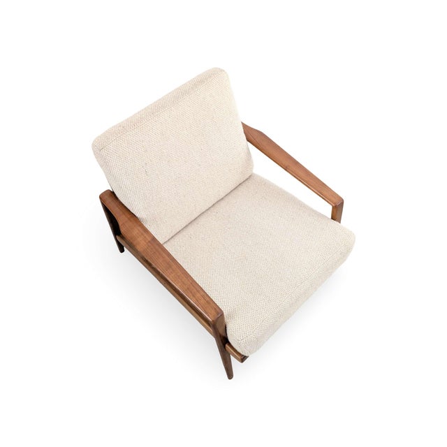 Wood Vintage Easy Chair in Wool and Walnut For Sale - Image 7 of 11