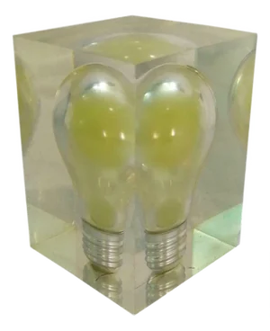 Resin & Acrylic Glass Ampoule Fluo Sculpture by Pierre Giraudon, 1970s