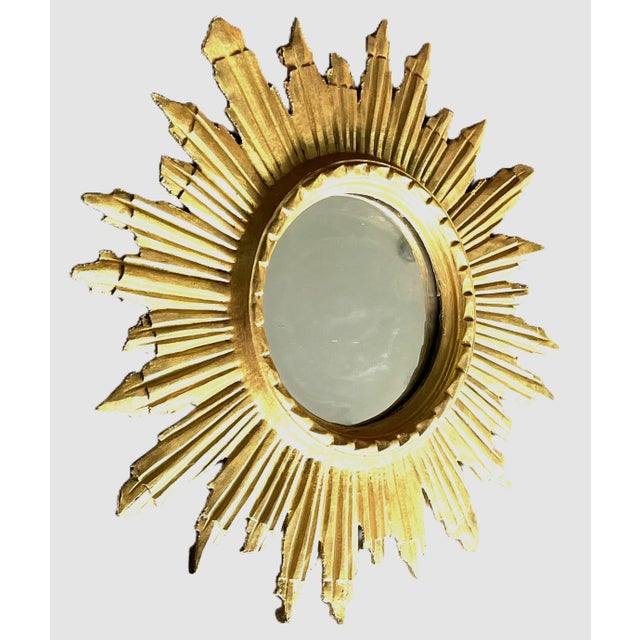 Mid-Century Italian Giltwood Sunburst Mirror, 1960s For Sale - Image 4 of 14
