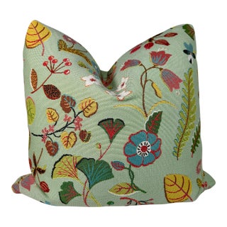 Schumacher "Botanica" in Mineral Indoor/Outdoor 22" Pillows-a Pair For Sale