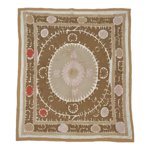 Mid 20th Century Suzani Tablecloth From Asian 4'6'' X 5'1''