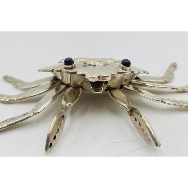 1980s Emilia Castillo Articulated Crab Sculpture, Silver Plated Brass, Mexican Art For Sale - Image 13 of 13