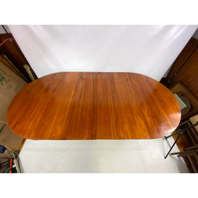 Wood Mid-Century Custom Made Cherry Dining Table For Sale - Image 7 of 13