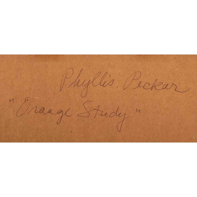 Orange Phyllis Peckar "Orange Study" Acrylic on Paper For Sale - Image 8 of 8