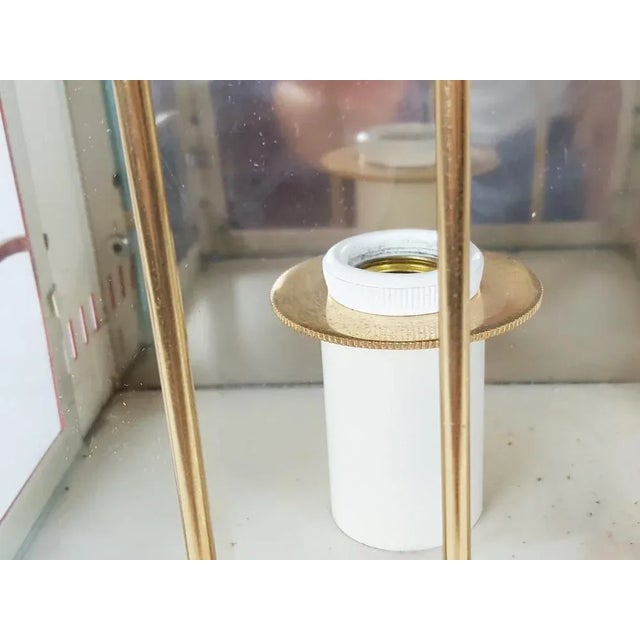 Mid-Century Italian Red Metal and Glass Sconce, 1950s For Sale - Image 6 of 11