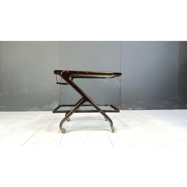 Cesare Lacca Vintage Italian Serving Trolley, 1950s For Sale - Image 4 of 15