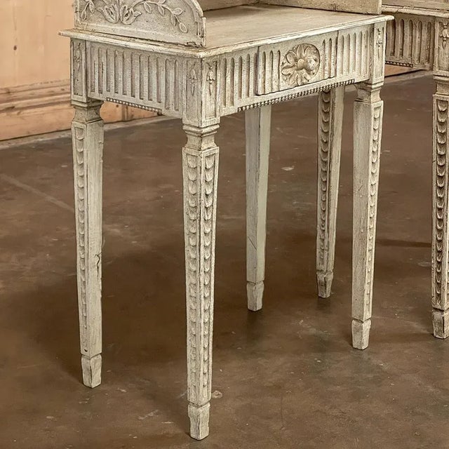 Pair 19th Century Country French Louis XVI Painted Nightstands For Sale - Image 12 of 13