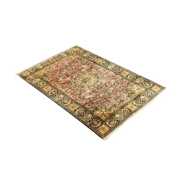 Magic Rug from the 1960s. Wonderful floor with a dark blue medallion on beige ground with accents in light blue, light...