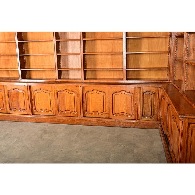 Brown French Late 19th Century Oak Corner Bookcase For Sale - Image 8 of 16