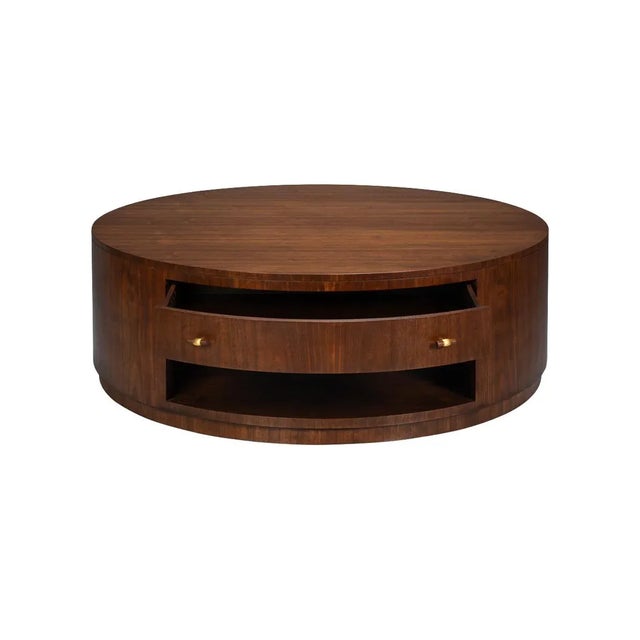Wood Large Mid-Century Modern Round Coffee Table For Sale - Image 7 of 11
