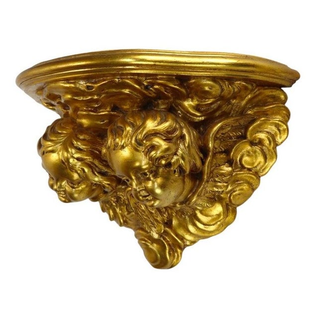 Vintage Niccolini Italia Gilt Wood Cherub Wall Sconce C1950 For Sale - Image 10 of 11
