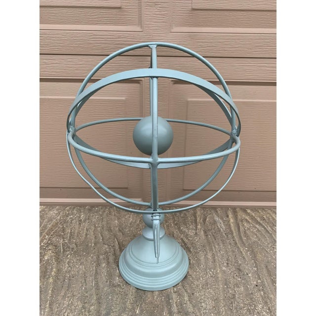 Vintage French Country Gray Iron Garden Armillary Sundial For Sale - Image 10 of 11