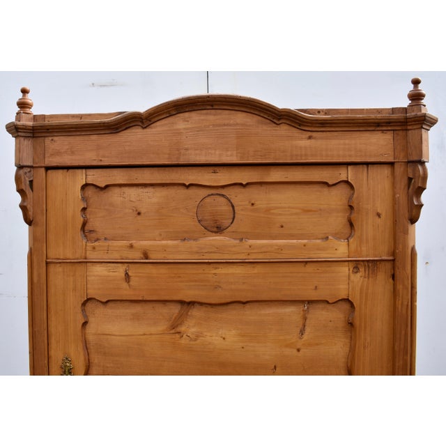 Brown Pine Louis-Philippe Style One Door Armoire For Sale - Image 8 of 12